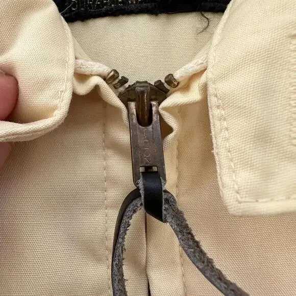 Vintage Work Jacket Men's Yellow Full Zip Gabardine 60s Talon 70s Chore Light - Picture 6 of 11